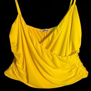 Yellow Ruched Crop Top